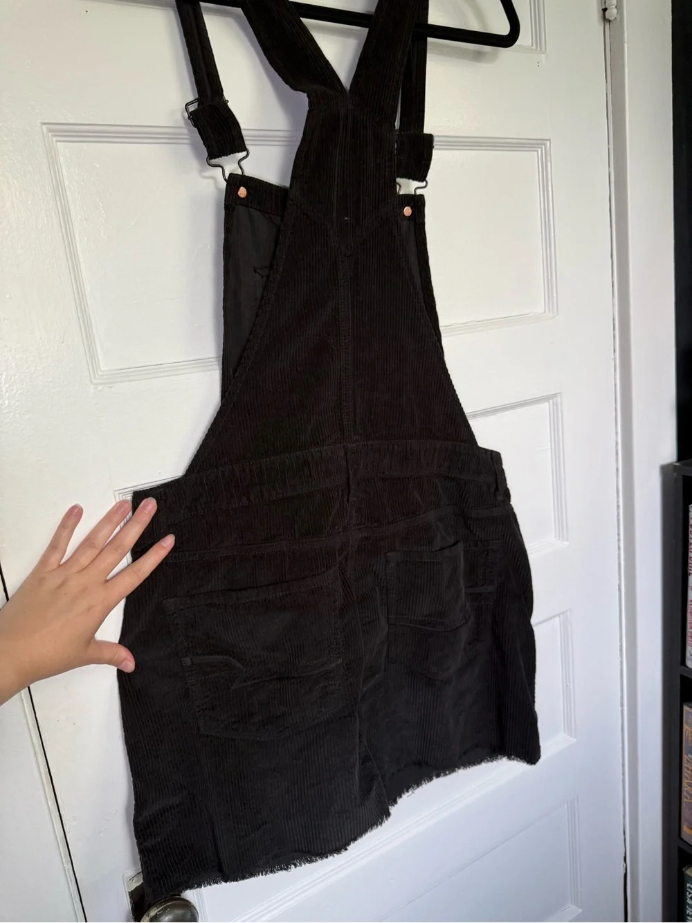 American Eagle Outfitters Black Corduroy Overall Mini Dress 90’s Grunge Fall M